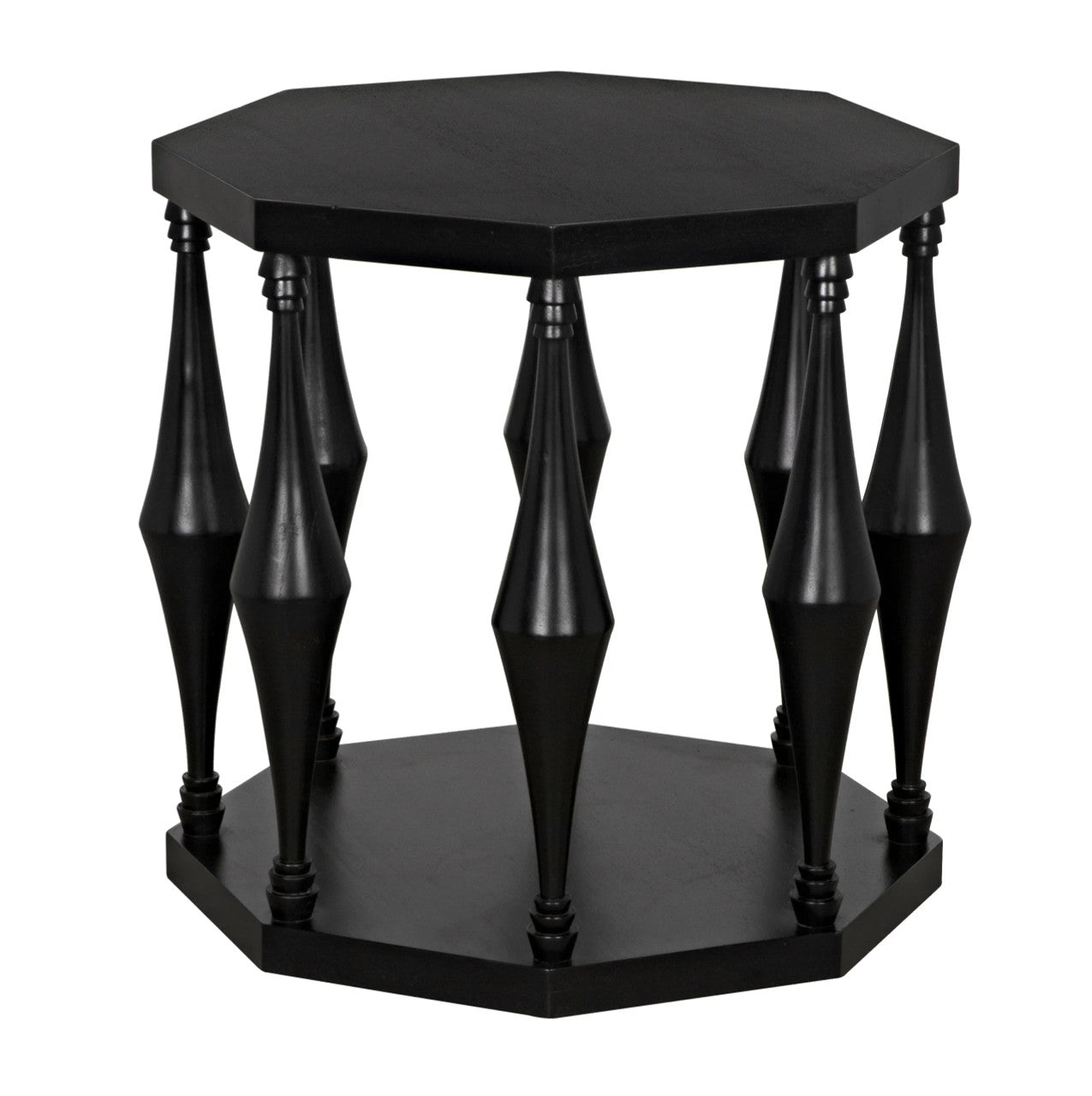 Noir Marceo Side Table in Hand Rubbed Black GTAB964HB