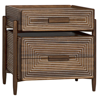 Noir Savino Side Table in Dark Walnut GTAB970DW