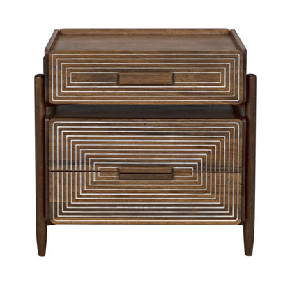 Noir Savino Side Table in Dark Walnut GTAB970DW