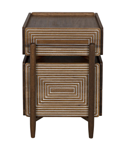 Noir Savino Side Table in Dark Walnut GTAB970DW