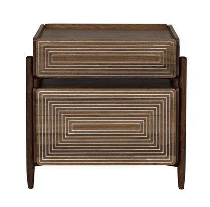 Noir Savino Side Table in Dark Walnut GTAB970DW