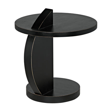 Noir Reed Side Table in Hand Rubbed Black GTAB972HB