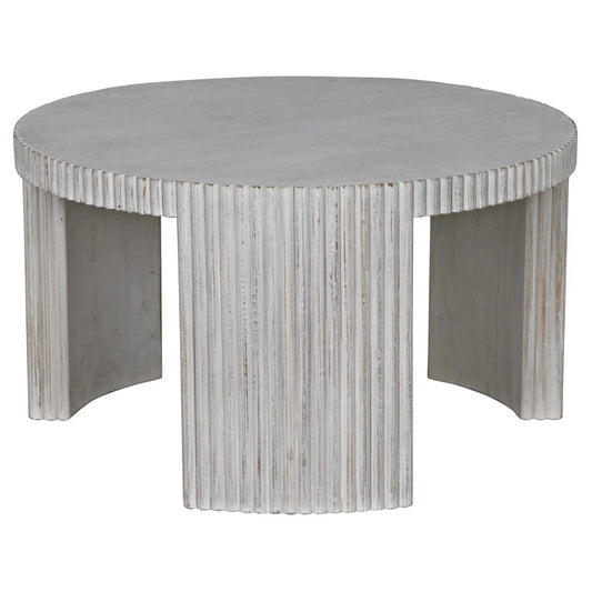 Noir Jgor Side/Coffee Table in White Wash GTAB973WH