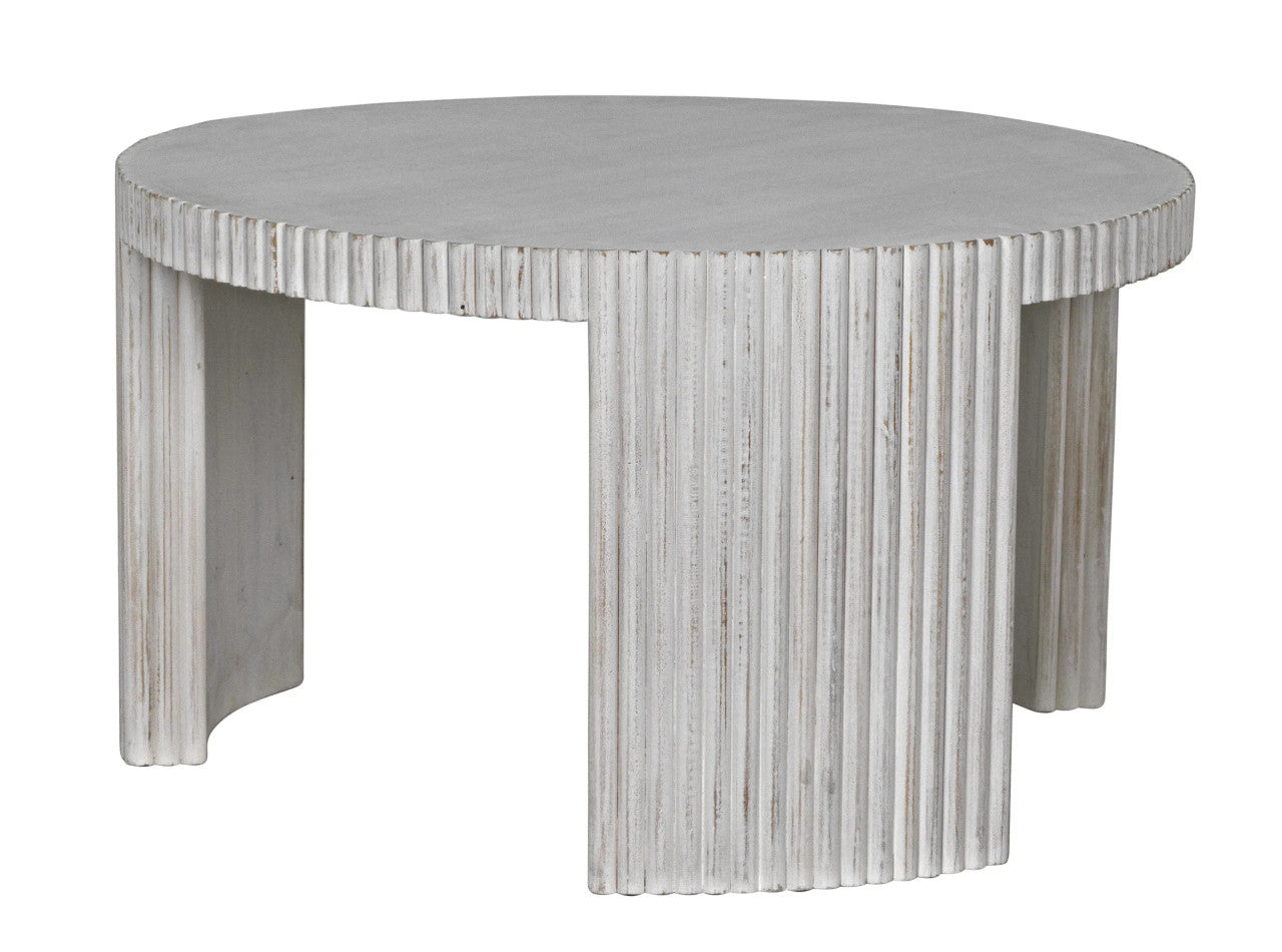 Noir Jgor Side/Coffee Table in White Wash GTAB973WH