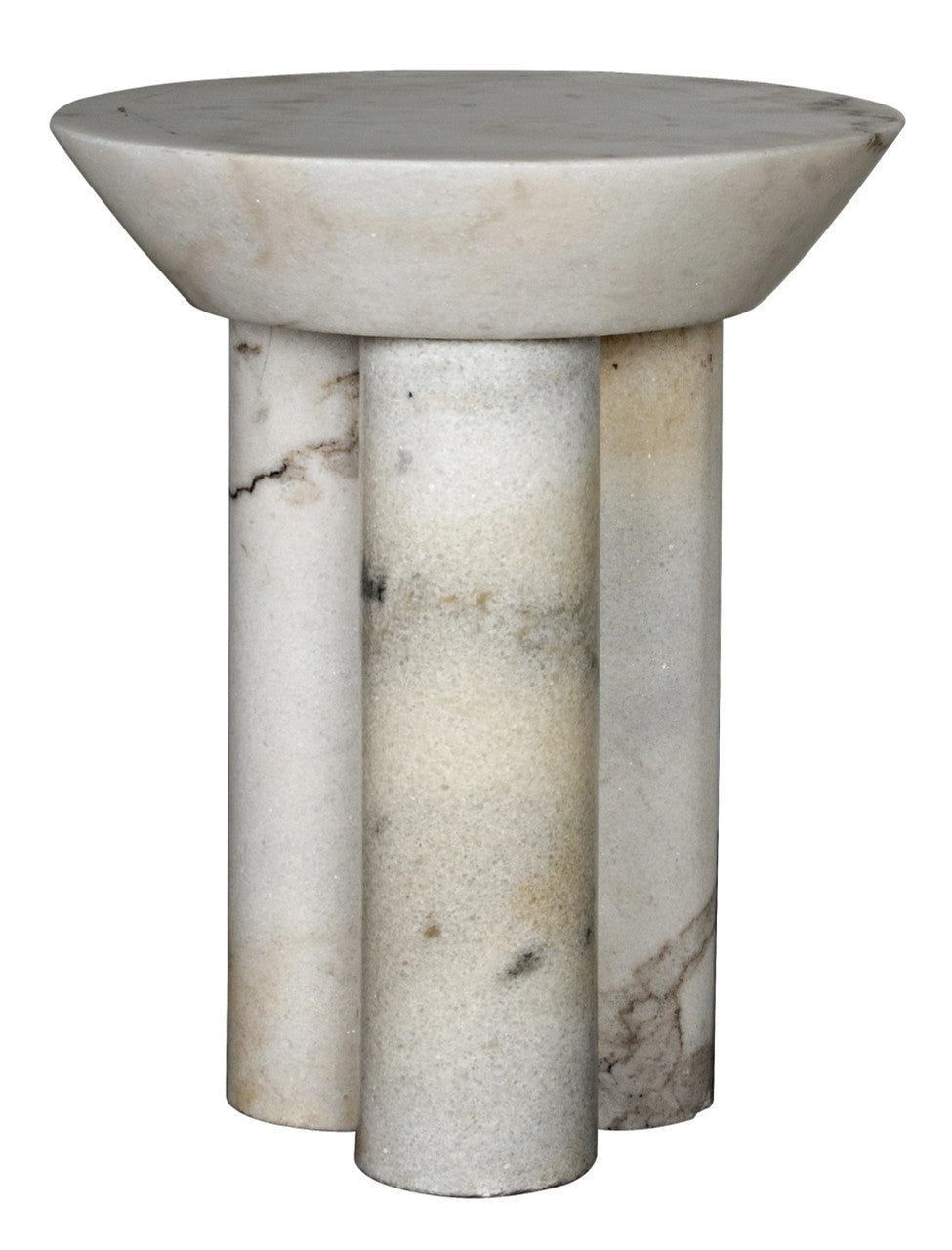 Noir Nox Side Table in White Marble GTAB977W