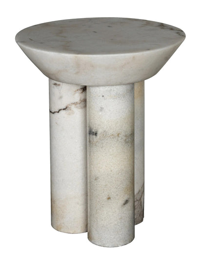 Noir Nox Side Table in White Marble GTAB977W