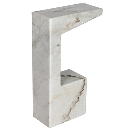 Noir Aero Side Table in White Marble GTAB978W