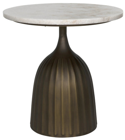 Noir Samuel Side Table in Aged Brass GTAB984AB