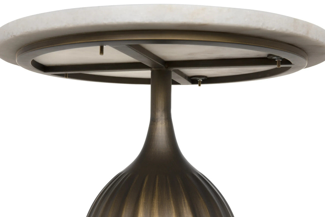 Noir Samuel Side Table in Aged Brass GTAB984AB