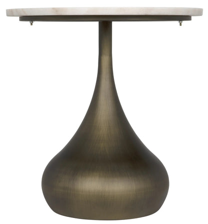 Noir Mateo Side Table in Aged Brass GTAB985AB