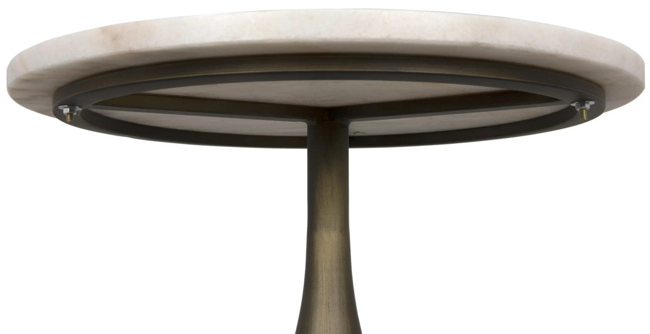 Noir Mateo Side Table in Aged Brass GTAB985AB