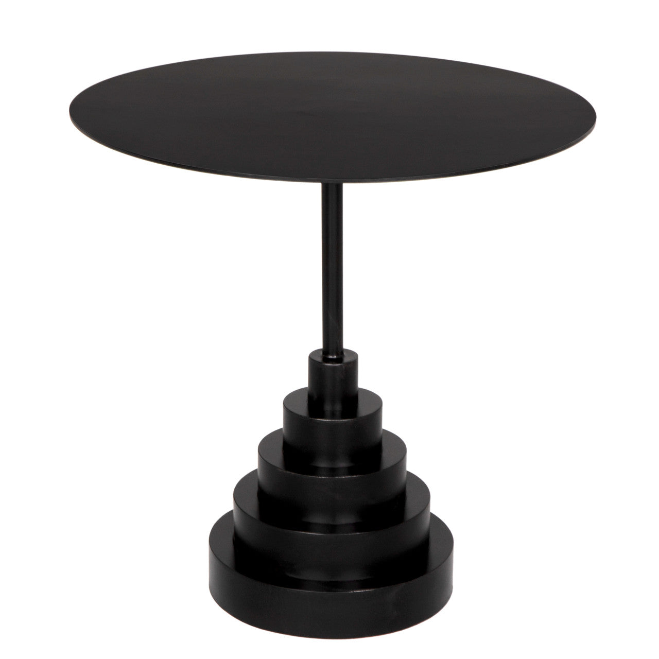 Noir Nova Round Side Table in Matte Black GTAB998MTB