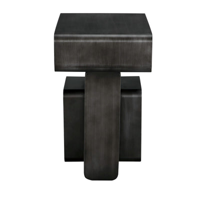 Noir Danville Side Table, Gun Metal Finish in Gun Metal GTAB999GM