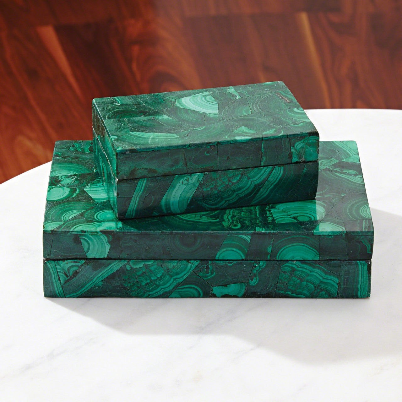 Global Views Malachite Stone Box Small 9.92375