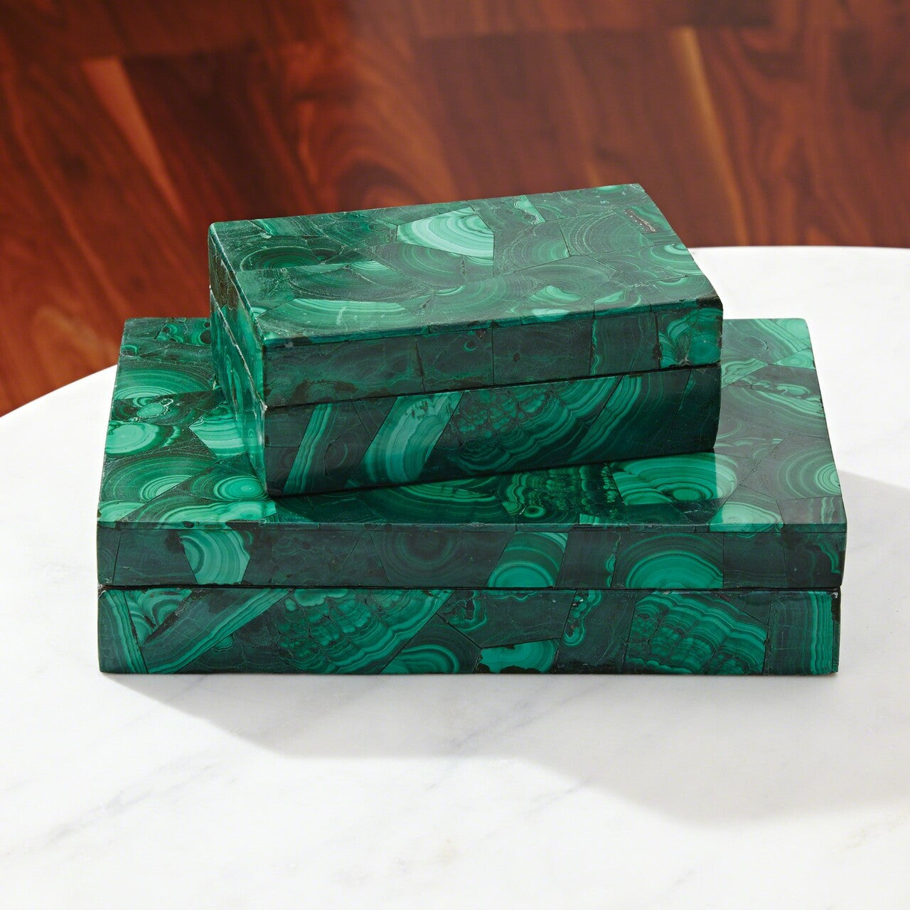 Global Views Malachite Stone Box Large 9.92374