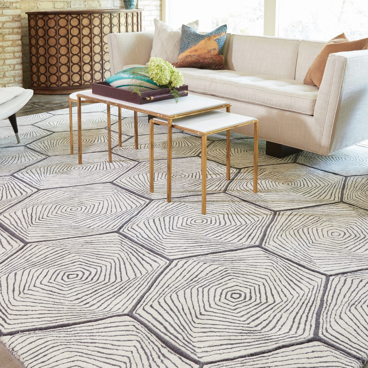 Global Views Hex Swirl Rug-9' x 12' 9.92808