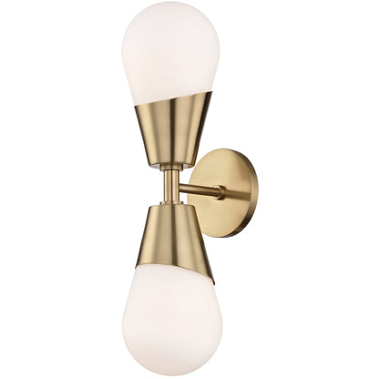 Mitzi 2 Light Wall Sconce in Aged Brass H101102-AGB