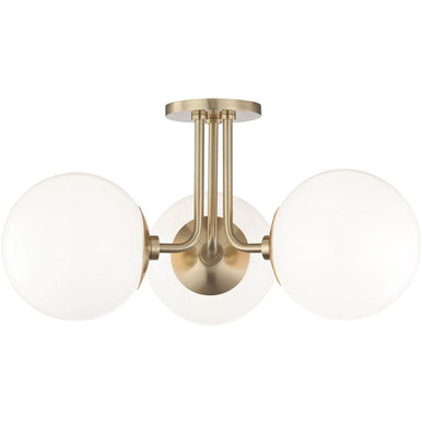 Mitzi 3 Light Semi Flush in Aged Brass H105603-AGB