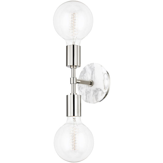 Mitzi 2 Light Wall Sconce in Polished Nickel H110102-PN