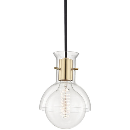 Mitzi 1 Light Pendant in Aged Brass H111701G-AGB