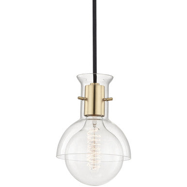 Mitzi 1 Light Pendant in Aged Brass H111701G-AGB