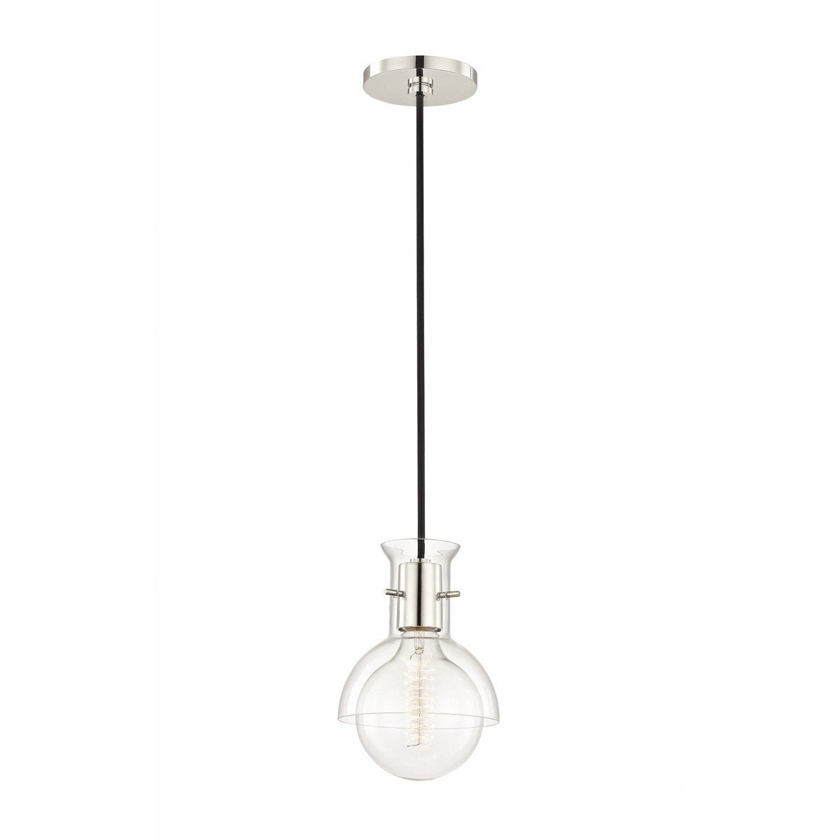 Mitzi 1 Light Pendant in Polished Nickel H111701G-PN