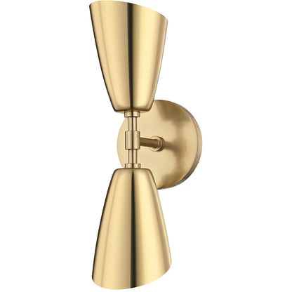 Mitzi 2 Light Wall Sconce in Aged Brass H115102-AGB