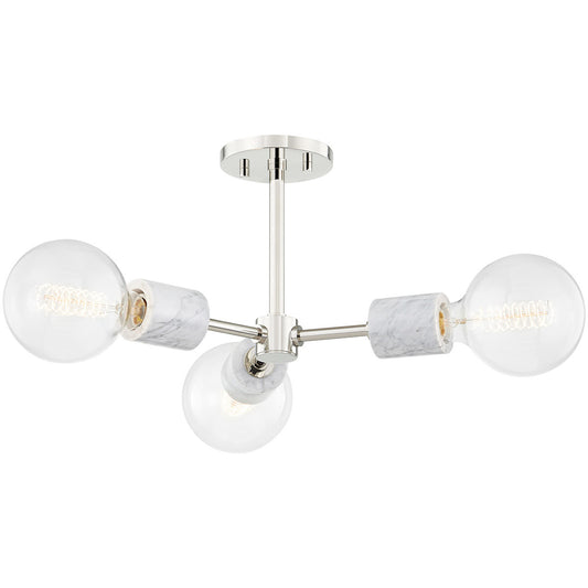 Mitzi 3 Light Semi Flush in Polished Nickel H120603-PN