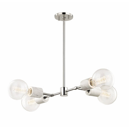 Mitzi 4 Light Chandelier in Polished Nickel H120704-PN