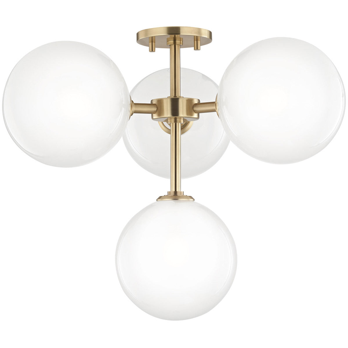 Mitzi 4 Light Semi Flush in Aged Brass H122604-AGB