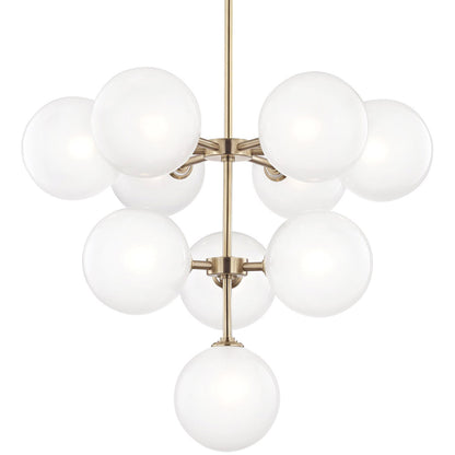 Mitzi 10 Light Chandelier in Aged Brass H122810-AGB