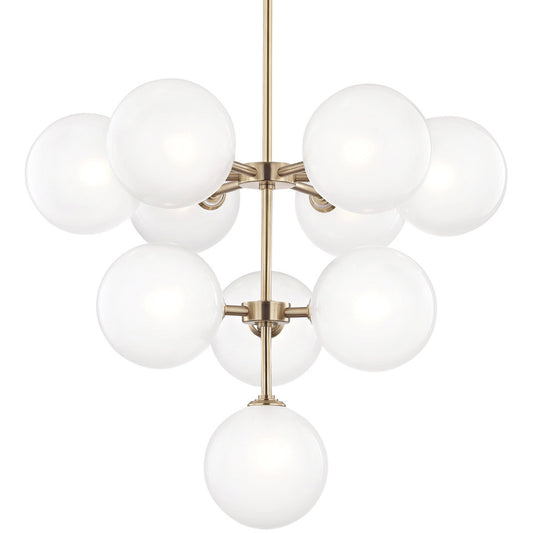 Mitzi 10 Light Chandelier in Aged Brass H122810-AGB