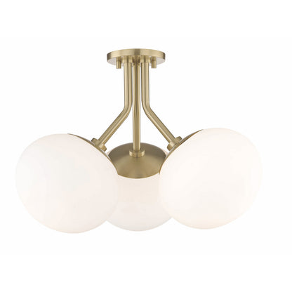 Mitzi 3 Light Semi Flush in Aged Brass H134603-AGB