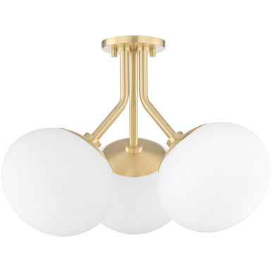 Mitzi 3 Light Semi Flush in Aged Brass H134603-AGB