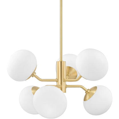 Mitzi 6 Light Chandelier in Aged Brass H134806-AGB