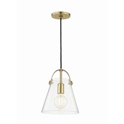 Mitzi 1 Light Pendant in Aged Brass H162701S-AGB