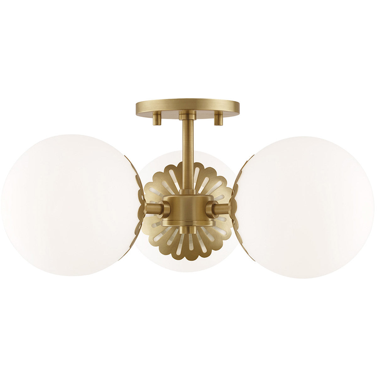 Mitzi 3 Light Semi Flush in Aged Brass H193603-AGB