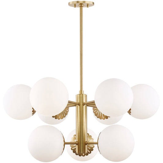 Mitzi 9 Light Chandelier in Aged Brass H193809-AGB