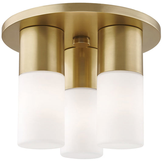 Mitzi 3 Light Flush Mount in Aged Brass H196503-AGB