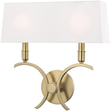 Mitzi 2 Light Wall Sconce in Aged Brass H212102L-AGB