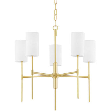 Mitzi 5 Light Chandelier in Aged Brass H223805-AGB