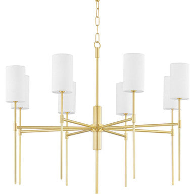 Mitzi 8 Light Chandelier in Aged Brass H223808-AGB