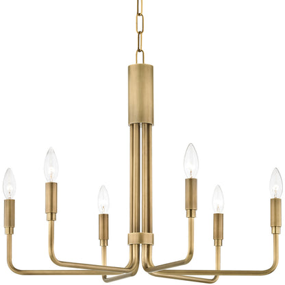 Mitzi 6 Light Chandelier in Aged Brass H261806-AGB