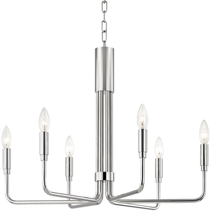 Mitzi 6 Light Chandelier in Polished Nickel H261806-PN