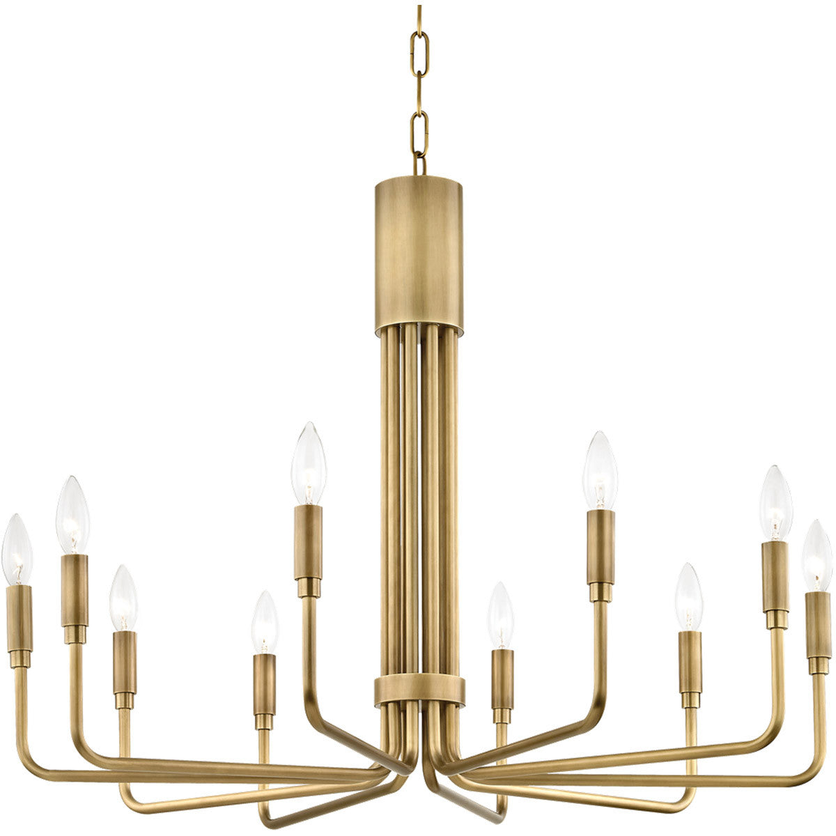 Mitzi 10 Light Chandelier in Aged Brass H261810-AGB