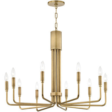 Mitzi 10 Light Chandelier in Aged Brass H261810-AGB