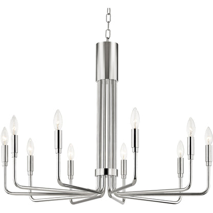 Mitzi 10 Light Chandelier in Polished Nickel H261810-PN