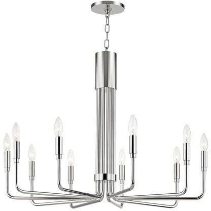 Mitzi 10 Light Chandelier in Polished Nickel H261810-PN