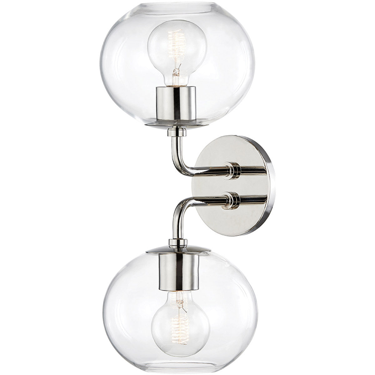 Mitzi 2 Light Wall Sconce in Polished Nickel H270102-PN