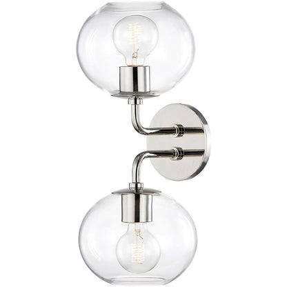 Mitzi 2 Light Wall Sconce in Polished Nickel H270102-PN